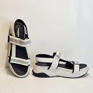 Vagabond Lori Platform Sandals Size 9 Womens White Black Straps Sandels Shoes
